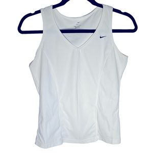 Nike Dri-Fit White Tank Top Size Medium Active Pickleball Golf Tennis Workout